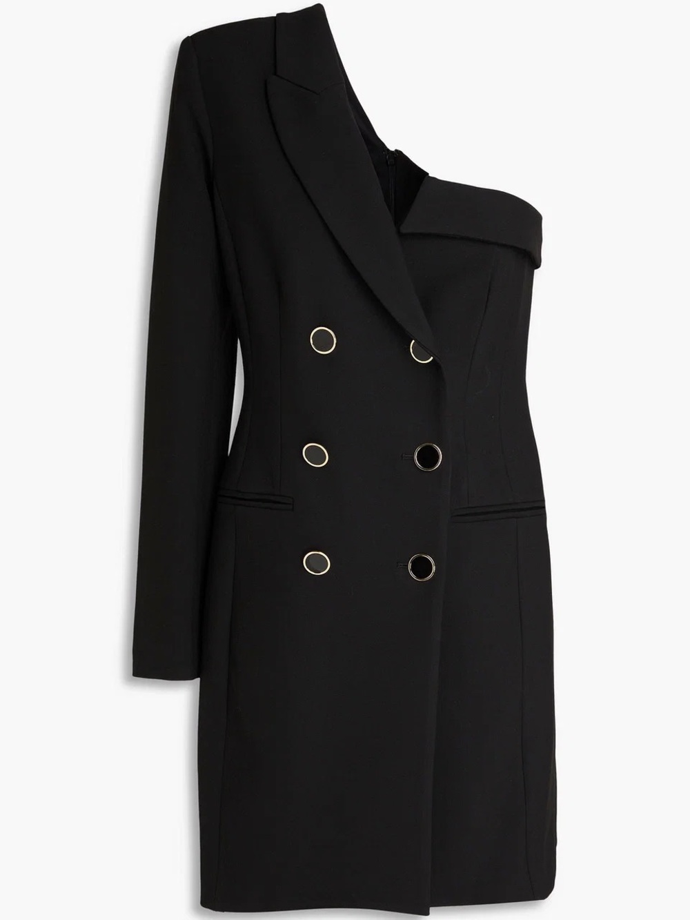Veronica Beard Middleton Double Breasted One- Shoulder Dress